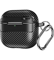 AirPods 4. Nesil Uyumlu Karbon Fiber Hybrid Polymer Technology Premium Kulaklık Kılıfı (Siyah)