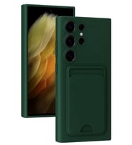 Newface Samsung Galaxy S24 Ultra Kılıf Kelvin Kartvizitli Silikon - Koyu Yeşil