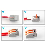 2li Kolay Kablo Tel Birleştirici Konnektör Vidasız Klemens 250V 32A 1mm/4mm Elektrik Kablo Bağlantı