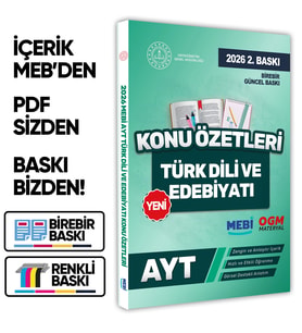 2026 YKS-AYT MEBİ-OGM Türk Dili ve Edebiyatı Pratik Konu Özet Kitabı RENKLİ A4 Boyut BASKI ÜCRETİ