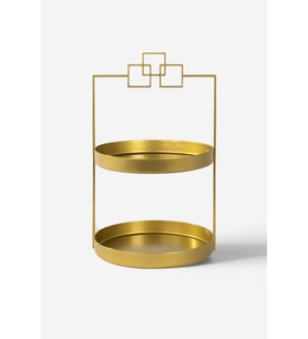 İki Katlı Gold Metal Organizer, Çok Amaçlı Düzenleyici, Şık ve Pratik Kullanım
