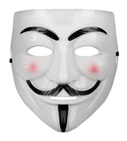 Beyaz Renk Pembe Yanaklı İthal V For Vendetta Maskesi