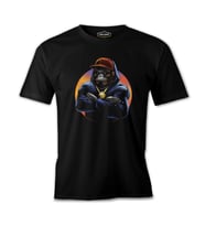 A Monkey with a Hat and a Chain Siyah Erkek Tshirt