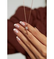 Zirkon Taşlı Rose Minimal Yonca Gümüş Kolye