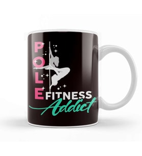 Pole Fitness Addict Pole Dancer Workout Sports Kupa Bardak Porselen
