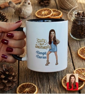 Kişiye Özel Karikatürlü Cute But Sagittarius Yay Burcu Kupa Bardak Doğum Günü Hediyesi