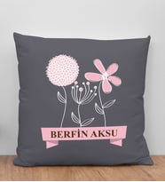 BK Gift Kişiye Özel İsimli Anneler Günü Tasarımlı Antrasit Kırlent Yastık, Anneye Hediye, Ev Dekorasyonu, Anneler Günü Hediyesi-4