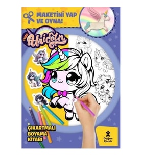 I Love Unicorn Çıkartmalı Boyama Kitabı - Maketini Yap ve Oyna!