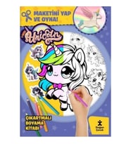 I Love Unicorn Çıkartmalı Boyama Kitabı - Maketini Yap ve Oyna!
