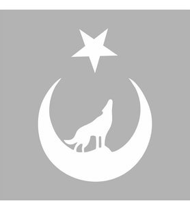 Bozkurt Türk Bağyrağı Sticker siyah 20x15 CM (Beyaz)