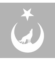 Bozkurt Türk Bağyrağı Sticker siyah 20x15 CM (Beyaz)