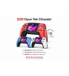 P5 Oyun Konsolu 520 Oyun Kapasiteli Tv Bağlantı Özellikli Çift Kişilik Oynanabilir
