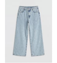 LCW Kids Mavi Wideleg Taşlı Kız Çocuk Jean Pantolon