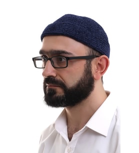 Baba Günü Hediyesi - Lacivert Katlamalı Sade Desen Kışlık Kadife Takke Şapka