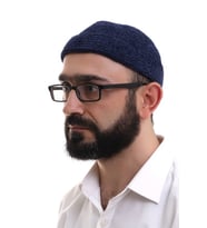 Baba Günü Hediyesi - Lacivert Katlamalı Sade Desen Kışlık Kadife Takke Şapka
