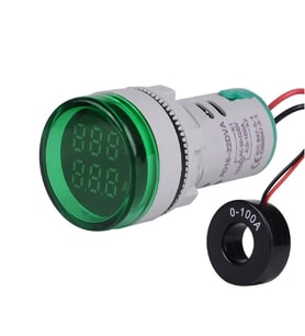Mini Dijital Voltmetre 22MM AC 60-500V LED Yeşil Işık