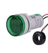 Mini Dijital Voltmetre 22MM AC 60-500V LED Yeşil Işık