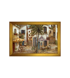 Manzara Temalı Kanvas Tablo 50 x 70 cm Gold Çerçeve