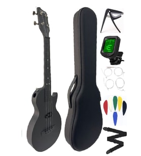 CARBON FİBER UKULELE TAM PROFESYONEL FUL SET MAT SİYAH