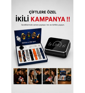 Powerbank Aynalı Bluetooth Kulaklık Ve Akıllı Saat Seti ANC Özelliği Dokunamatik