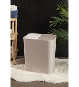 Perotti Taupe Beyaz Milton 15 Litre 2 Li Çöp Kovası
