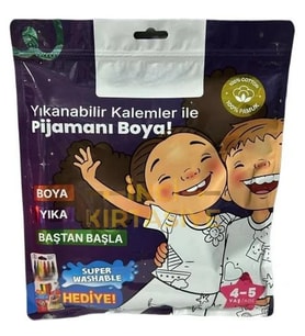 Kalem Hediyeli Boyanabilir Pijama 4-5 Yaş