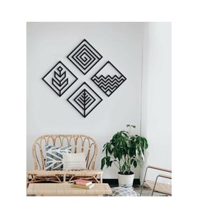 4 Element Duvar Dekoru mdf tablo (Siyah)