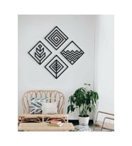 4 Element Duvar Dekoru mdf tablo (Siyah)