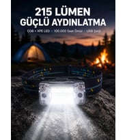 Edilebilir Led Kafa Feneri 215 Lümen Xpe Cob Güçlü Aydınlatma
