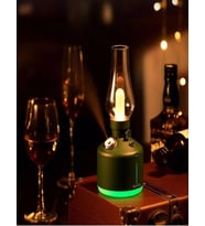 Vintage Şarjlı Gece Lambası Hava Nemlendirici Buhar Makinesi 280ml (Yeşil)