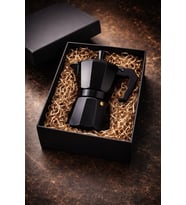 Siyah Moka Pot (3 Fincan  - 150 ml)  Klasik Espresso Demleme Cezvesi & Kamp Kahve Demliği (SIYAH-SIYAH-SIYAH)