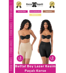 #Korse İz Yapmayan Kaymaz Toparlayıcı Sıkılaştıran Battal Boy Lazer Kesim Paçalı Korse 6'lı Set