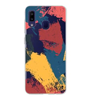 Samsung Galaxy M10s Kapak Brush Stroke Tasarımlı Şeffaf Silikon Kılıf