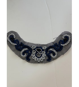 23X5  CM TAŞLI BONCUKLU TASARIM KIYAFET YAKA AKSESUARI APLİK DİKİŞ
