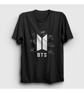 Presmono Unisex Siyah Signs Bts T-Shirt 22619tt