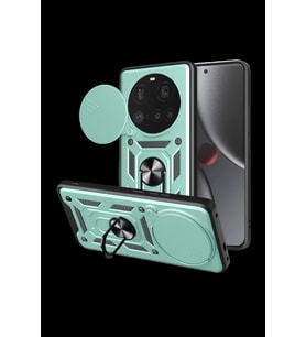 Pilelistore   Xiaomi Mi 15 Ultra Kılıf Pars Lens Yüzüklü Silikon - Yeşil