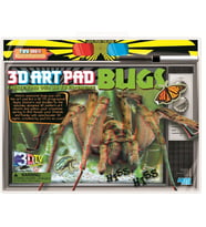3D Art Pad Böcekler / 3D Böcekler Gözlüklü Kitap Poster Boyama
