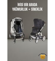 Tois baby Fermuarlı  Bebek Arabası Yağmurluğu + Puset Sinekliği (Siyah)