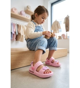 Elit MYS4592 Bebe-Patik Çocuk Emojili Işıklı Sandalet Pembe