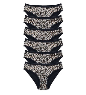 6 Adet Leopar Desenli Likralı Yumuşak Dokulu Kadın Slip Külot