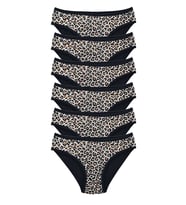 6 Adet Leopar Desenli Likralı Yumuşak Dokulu Kadın Slip Külot