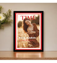 Kişiye Özel Tasarlanan Time Dergi Yılın Kişisi Tasarım 21x30 Siyah Fotoğraf Çerçevesi