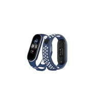 Xiaomi Mi Band 6 Spor Delikli Kordon - Lacivert-beyaz