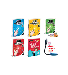 Arı Yayıncılık 5 Sınıf Kolay+Orta Ve Zor Kazanım Odaklı Beceri Temelli Sorularla Tam Set +Kitap Okuma Işığı Hediye (Çok Renkli)