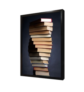 Kitap Kulesi Çerçeveli Mdf Tablo