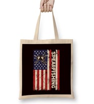 Spearfishing American US Flag Spearfisher Speargun Spear Bez Çanta Uzun Saplı