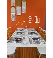 Toile de Jouy  %100 Pamuk 6’lı Amerikan Servis Seti 37x42 cm - ZT300 (Siyah)