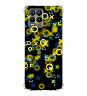 PrintiFy Realme 8 Pro Uyumlu Köşe Korumalı Semboller Tasarımlı Şeffaf Silikon Kılıf