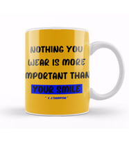 Smile Quotes Happy Love Gift Vintage Retro Rainbow Style Kupa Bardak Porselen