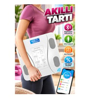 Bluetooth Bağlantılı Akıllı Tartı Yağ Ölçer Vücut Analiz Baskül